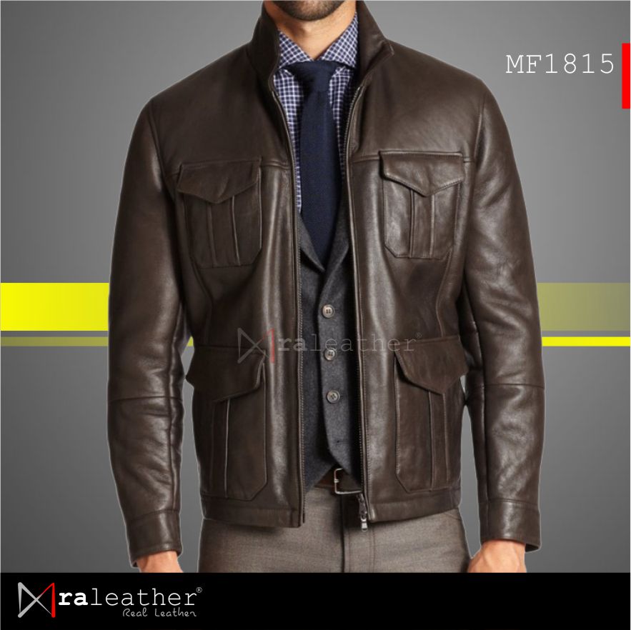  Jaket  Kulit  Pria   Jaket  Kulit  Pria  MF1815  RA Leather 