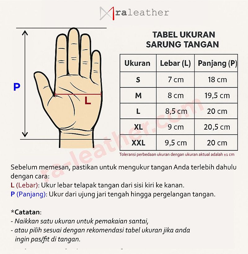 Panduan Pengukuran Sarung Tangan Kulit