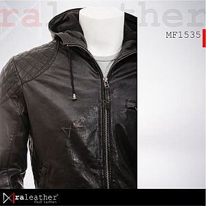 Jaket Kulit MF1535 Hoodie