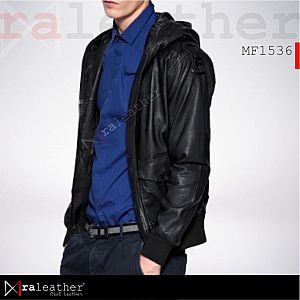 Jaket Kulit MF1536 Hoodie