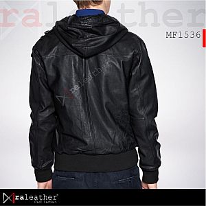 Jaket Kulit MF1536 Hoodie