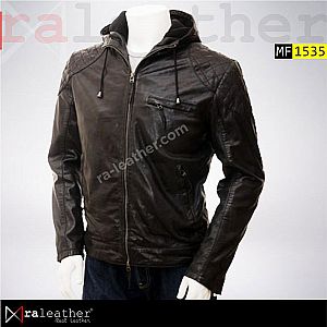 Jaket Kulit MF1535 Hoodie