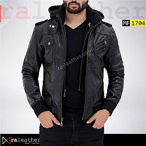 Jaket Kulit MF1704 Hoodie