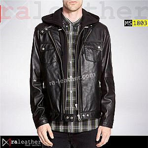 Jaket Kulit MF1803 Hoodie