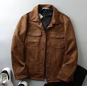 Jaket Kulit Trucker Bahan Suede - RA Leather®