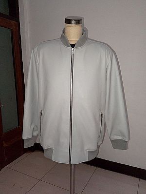 Jaket Kulit Custom - Jaket Kulit Custom - Bomber Big Size Grey Light