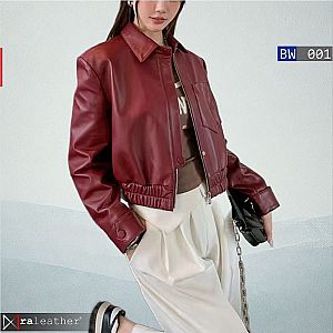 Jaket Kulit Bomber Wanita BW001 • Harga Pabrik - RA Leather® Garut