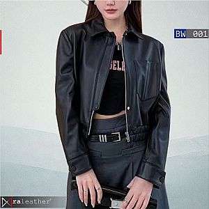 Jaket Kulit Bomber Wanita BW001 • Harga Pabrik - RA Leather® Garut