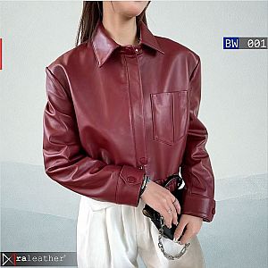 Jaket Kulit Bomber Wanita BW001 • Harga Pabrik - RA Leather® Garut
