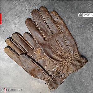Sarung Tangan Kulit Pria Full-Finger Vintage Brown GB2506 - RA Leather