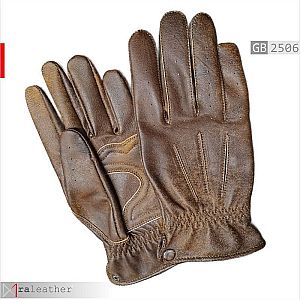 Sarung Tangan Kulit Pria Full-Finger Vintage Brown GB2506 - RA Leather