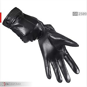 Sarung Tangan Kulit Full-Finger Hitam Elegan GB2509