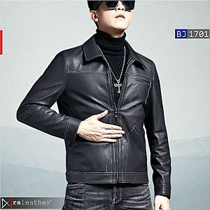 Jaket Kulit Biker Pria BJ1701 • Harga Pabrik - RA Leather® Garut