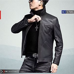 Jaket Kulit Biker Pria BJ1701 • Harga Pabrik - RA Leather® Garut
