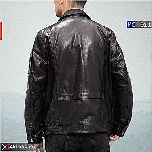 Jaket Kulit Bomber Pria MC011 • Harga Pabrik - RA Leather® Garut  
