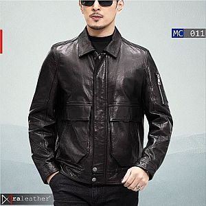 Jaket Kulit Bomber Pria MC011 • Harga Pabrik - RA Leather® Garut  