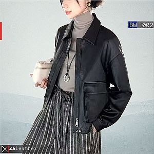Jaket Kulit Wanita Oversize BW002 • Harga Pabrik - raleather® Garut