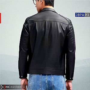 Jaket Kulit Biker Pria JBPA01 • Harga Pabrik - RA Leather® Garut