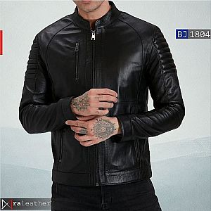 Jaket Kulit Biker Pria BJ1804 • Harga Pabrik - RA Leather® Garut
