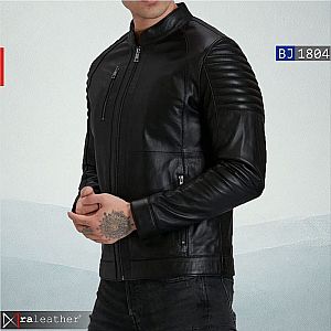 Jaket Kulit Biker Pria BJ1804 • Harga Pabrik - RA Leather® Garut