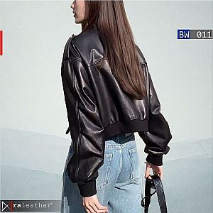 Jaket Kulit Wanita Bomber Oversized BW011- raleather® Garut