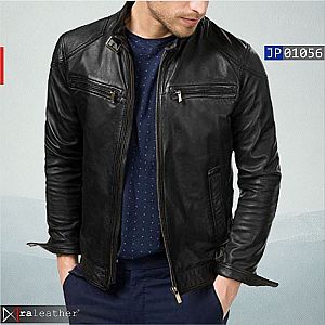 Jaket Kulit Biker Pria JP01056 • Harga Pabrik - RA Leather® Garut