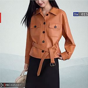 Jaket Kulit Wanita BW015 • Minimalis Elegan dengan Belt