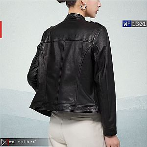 Jaket Kulit Biker Wanita WF1301 • Harga Pabrik - RA Leather® Garut