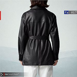 Jaket Kulit Wanita FW017 – Belted Elegan, Gaya Modern Berkelas