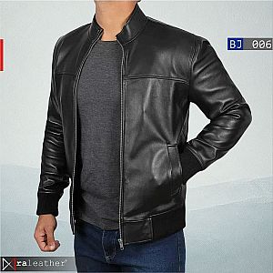 Jaket Kulit Bomber Pria BJ006 – Gaya Maskulin Klasik dan Modern 