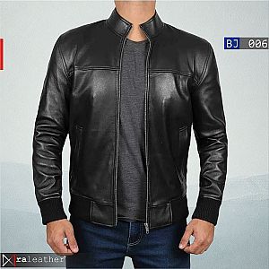 Jaket Kulit Bomber Pria BJ006 – Gaya Maskulin Klasik dan Modern 